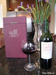 glass of wine from wine of the month club