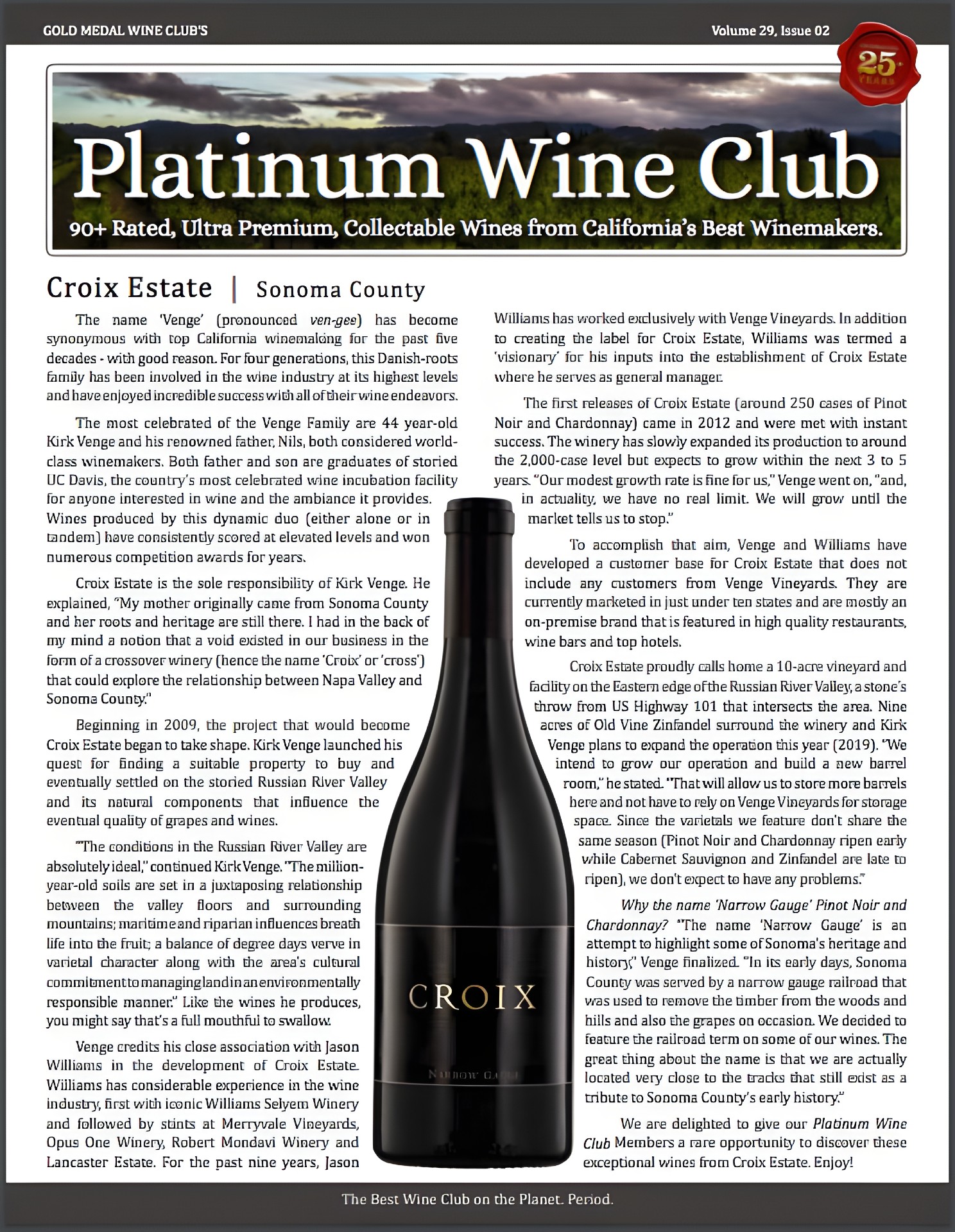 gold medal wine club newsletter