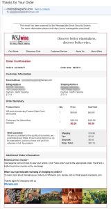 wsj wine club confirmation email