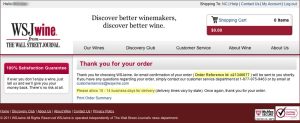wsj wine club confirmation page