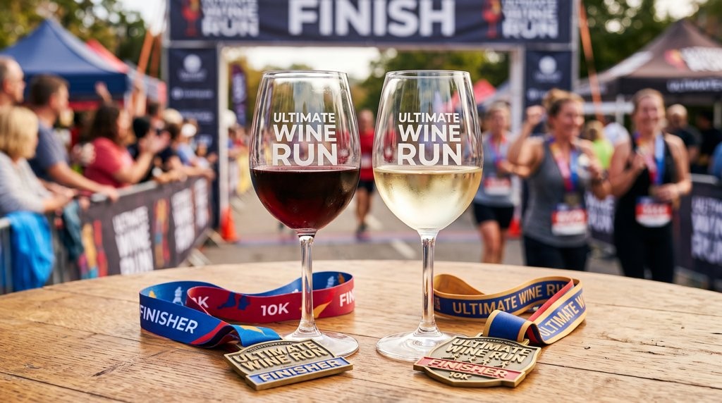 ultimate wine run medals and wine